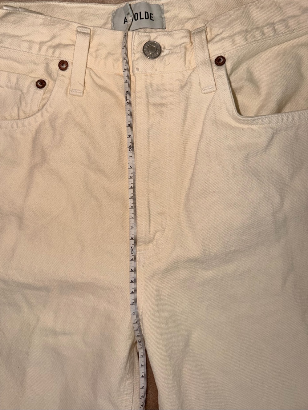 AGOLDE - Low Slung Baggy Jeans in White, Size 23 - Picture 13 of 15